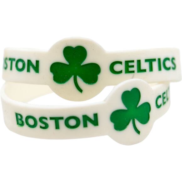 Boston Celtics Shamrock Wristband Bracelets [Lot of 2] - Picture 1 of 8